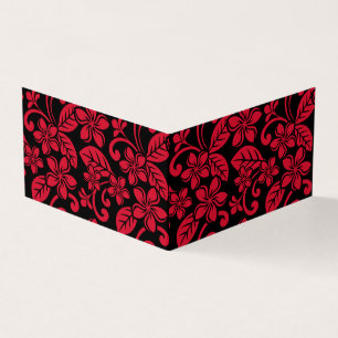 Insel Plumeria Muster in Schwarz/Rot