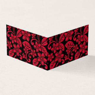 Insel Plumeria Muster in Schwarz/Rot