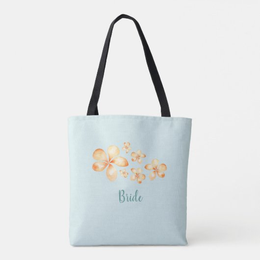 Insel Plumeria Watercolor Bridal Tasche (Rückseite)