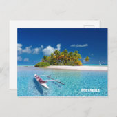 Insel Polynesien Postkarte (Vorne/Hinten)