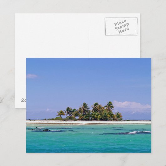 Insel Polynesien Postkarte (Vorne/Hinten)