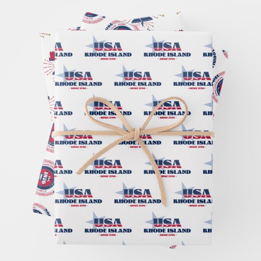 Insel Rhode, 50 Staaten, Liberty Bell Geschenkpapier Set (Beispiel)