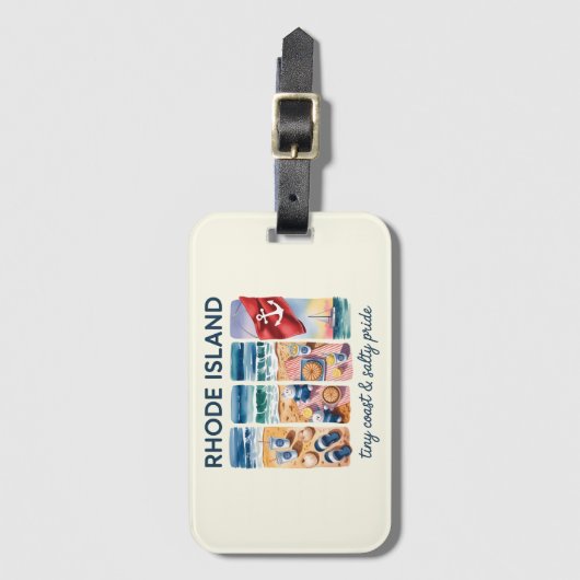 Insel Rhode - kleine Küste und salziger Stolz Gepäckanhänger (Vorderseite Vertikal)
