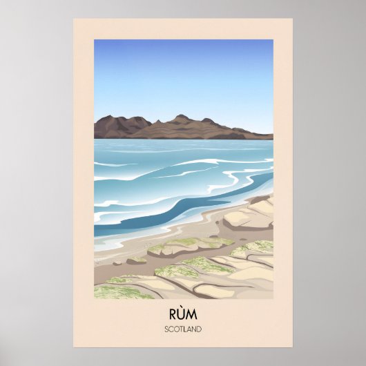 Insel Rum Schottland Reiseplakat Poster (Vorne)