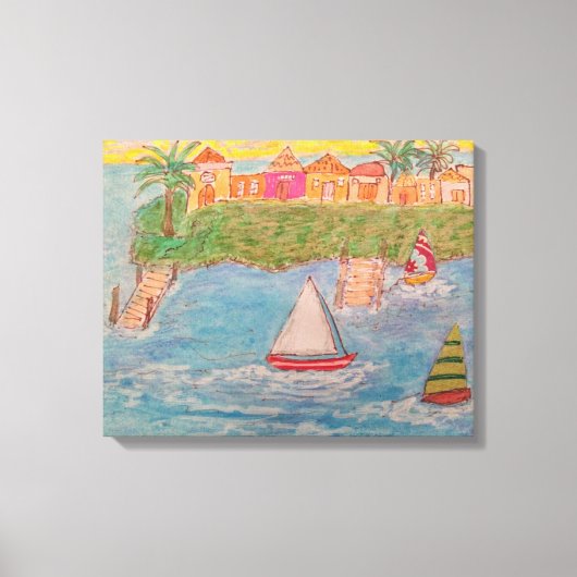 Insel Sailboat Leinwanddruck (Vorderseite)