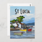 Insel Saint Licia, Text bearbeiten Postkarte (Vorne/Hinten)