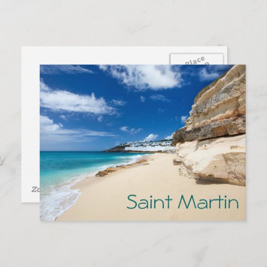 Insel Saint Martin. Karibik Postkarte (Vorne/Hinten)