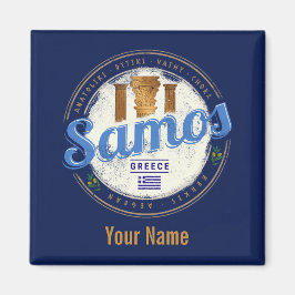 Insel Samos in Griechenland Retro Vintager Urlaub Magnet