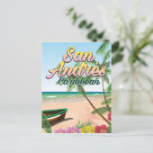 Insel San Andrés Reiseplakat Postkarte (Stehend Vorderseite)