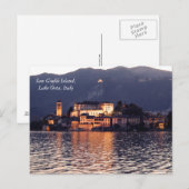 Insel San Giulio, Orta-See, Italien, bei Dämmerung Postkarte (Vorne/Hinten)