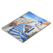 Insel Santorin Illustration | Art der Reise Notizblock (Linke Seite)