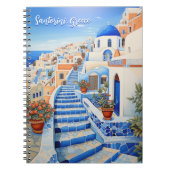 Insel Santorin Illustration | Art der Reise Notizblock (Vorderseite)
