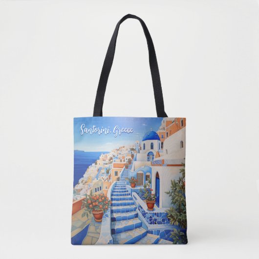 Insel Santorin Illustration | Art der Reise Tasche (Vorderseite)