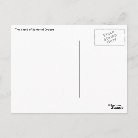 Insel Santorin Postkarte (Rückseite)