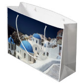 Insel Santorini, Griechenland-Geschenk-Tasche Große Geschenktüte (Rückseite Schrägansicht)