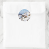 Insel Santorini Griechenland Runder Aufkleber (Tasche)
