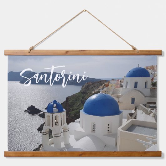 Insel Santorini Griechenland Wandteppich Mit Holzrahmen (Vorne)
