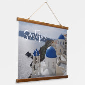 Insel Santorini Griechenland Wandteppich Mit Holzrahmen (Gewinkelt)