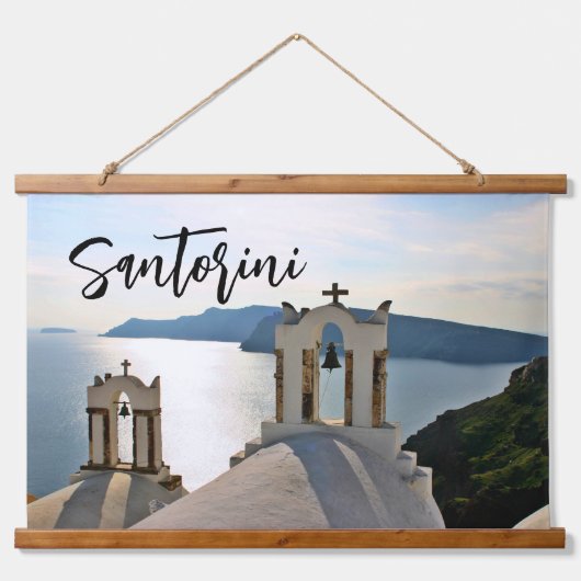 Insel Santorini Griechenland Wandteppich Mit Holzrahmen (Vorne)