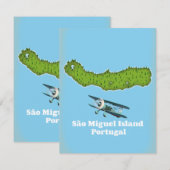 Insel São Miguel Portugal Karte (Vorne/Hinten)