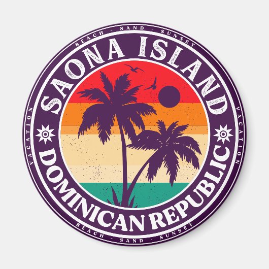 Insel Saona Dominikanische Republik - Retro 60er Magnet (Vorne)