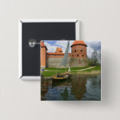 Insel Schloss am Galvesee, Trakai, Litauen Button (Vorne & Hinten)