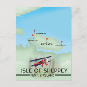 Insel Sheppey Kent England Reiseplakat Postkarte