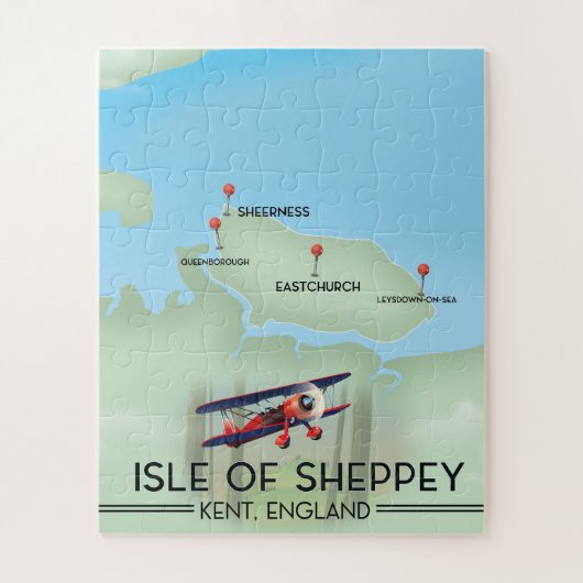 Insel Sheppey Kent England Reiseplakat Puzzle (Vertikal)