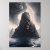 Insel Skull im Meer | AI Art Poster (Vorne)