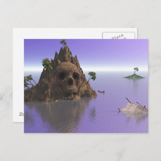 Insel Skull Postkarte (Vorne/Hinten)