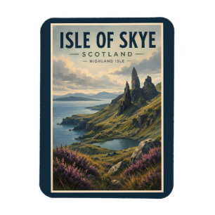 Insel Skye Schottland Landschaft Reise Kunst Retro Magnet