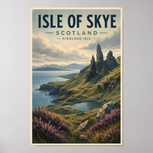 Insel Skye Schottland Landschaft Reise Kunst Retro Poster