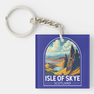 Insel Skye Schottland Reise Kunst Vintage Schlüsselanhänger