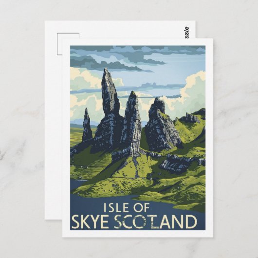 Insel Skye Schottland Vintag Berühmter Reiseort Postkarte (Vorne/Hinten)