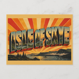 Insel Skye Schottland Vintage-Reise Kunst Postkarte