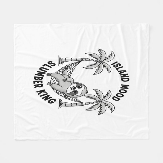 Insel Sloth Fleecedecke (Vorderseite (Horizontal))