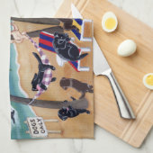 Insel-Sommer-Ferien Labradors Malerei Küchentuch (Viertel Falte)