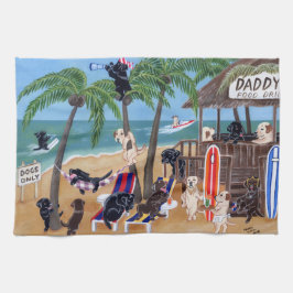 Insel-Sommer-Ferien Labradors Malerei Küchentuch