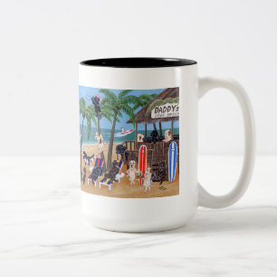 Insel-Sommer-Ferien Labradors Malerei Zweifarbige Tasse