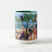 Insel-Sommer-Ferien Labradors Zweifarbige Tasse (Mittel)