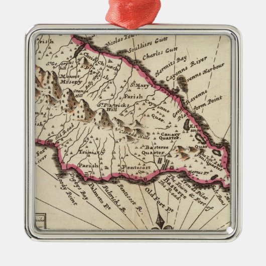 Insel St. Christophers Silbernes Ornament (Vorne)