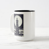 Insel St Helena Michigan Leuchtturm Moon Zweifarbige Tasse (Vorderseite Links)