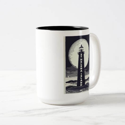 Insel St Helena Michigan Leuchtturm Moon Zweifarbige Tasse (VorderseiteRechts)