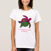 Insel St. Simons GA Farbenfrohe Meeresschildkröte T-Shirt (Vorderseite)