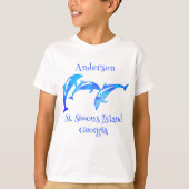 Insel St. Simons GA Playful Delphins T-Shirt (Vorderseite)