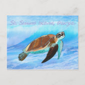 Insel St. Simons, GA Sea Turtle Postcard Postkarte (Vorderseite)