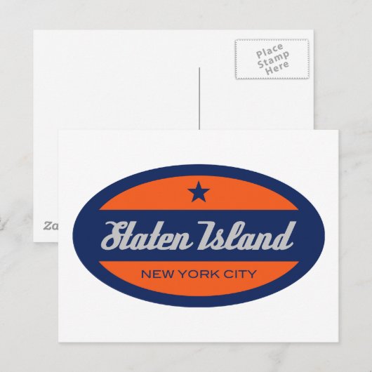 *Insel Staten Postkarte (Vorne/Hinten)