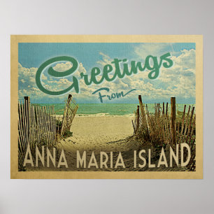 Insel-Strand-Vintage Reise Annas Maria Poster