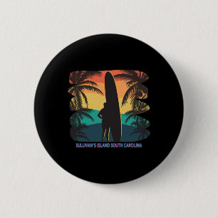 Insel Sullivan South Carolina Sc Palm Tree Surf Button