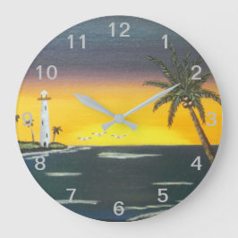 Insel Sunrise Große Wanduhr